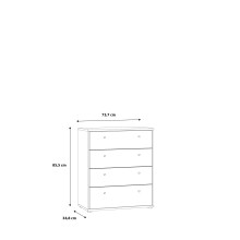 Kommode >TEMPRA2< 4 Schubladen, in Sonoma Eiche Dekor - 73,7x85,5x34,8cm (BxHxT)