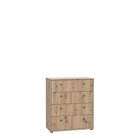 Kommode >TEMPRA2< 4 Schubladen, Artisan Eiche Dekor - 73,7x85,5x34,8cm (BxHxT)