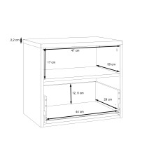 Nachtkommode >DALATE< 1 Schublade, Catania Eiche / Schwarz Matt - 50,2x45,2x33,8 (BxHxT)