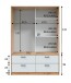 Kleiderschrank >ENZO< 4 Schubladen, 1 Stange, Eiche Dekor / Artik Weiß - 140x200x60 (BxHxT)