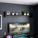 Wandregal >TEZAUR< in Schwarz matt - 160x30x25,5cm (BxHxT)