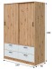 Schlafzimmer-Set >ENZO< (5-teilig) in Nodi Eiche Dekor / Artik Weiß, Bett, Nachtkonsole, Kommode