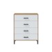 Schlafzimmer-Set >ENZO< (5-teilig) in Nodi Eiche Dekor / Artik Weiß, Bett, Nachtkonsole, Kommode