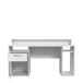 Schreibtisch >TEZAUR< LED-Beleuchtung, Ablage, Fächer, in Weiss  - 160x91x72cm (BxHxT)