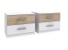 Bettanlage >Budapest< Liegefl. 180x200cm, Weiß / Hickory-Eiche-Dekor - 293x81x210cm (B/H/T)