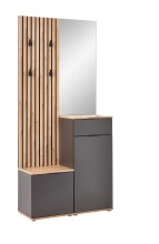 Kompaktgarderobe >Simple< anthrazit / Eiche Artisan...