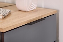 Kompaktgarderobe >Simple< anthrazit / Eiche Artisan - 88x195x35cm (BxHxT)