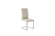 Freischwinger >HUDSON< (4er-Set) mit Griff, Edelstahl, Bezug creme - 43x103x60 (BxHxT)