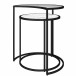 Couchtisch >Halvor< in Weiß, Glas/Metall/MDF - 50x56x39cm (BxHxT)