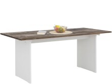 Küchentisch >Abbe< in Weiß, MDF/Kiefer - 180x76x90cm (BxHxT)