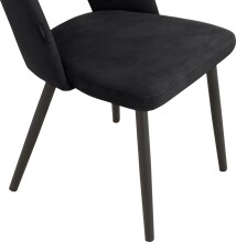 Esszimmerstuhl >Benne< (2er-Set) in Schwarz, Samt - 52x87x65cm (BxHxT)