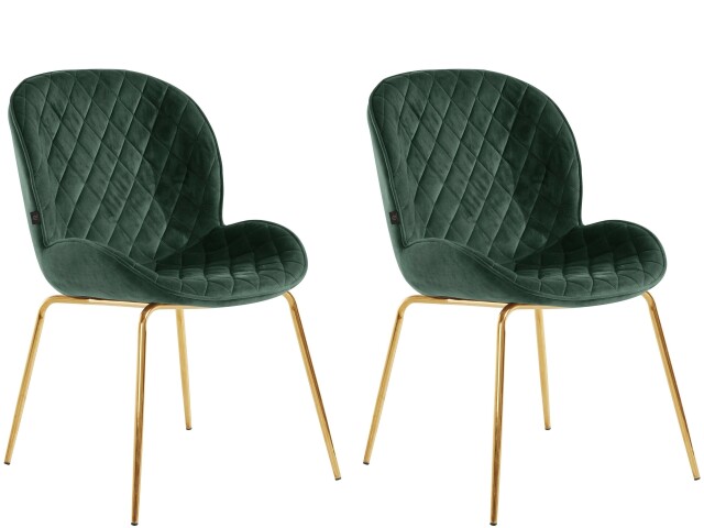 Küchenstuhl >Hallvard< (2er-Set) in Grün, Samt - 49x84x65cm (BxHxT)