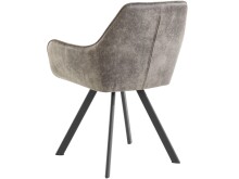 Stuhl >Hæge< in Grau, Samt - 58x85x60cm (BxHxT)