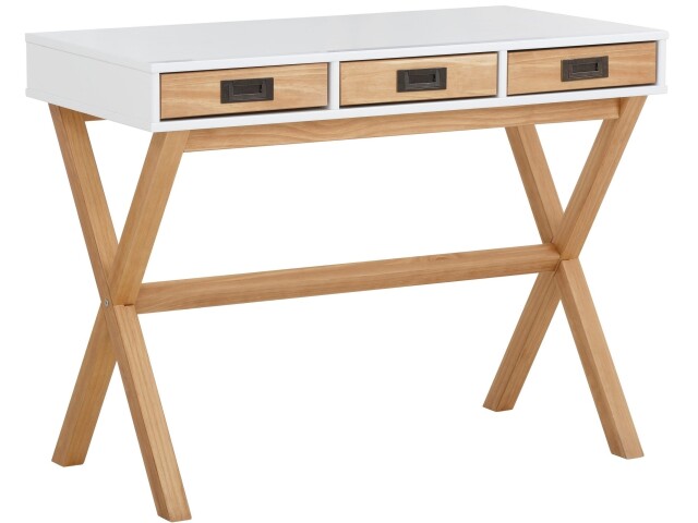 Schreibtisch >Alrik< in Weiß, MDF - 100x75x50cm (BxHxT)