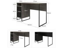 Schreibtisch >Bernhard< in Schwarz, MDF/Metall -...