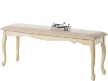 Bank >Unni< in Weiß, Kiefer/MDF - 120x44x35cm (BxHxT)