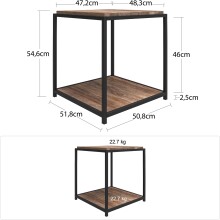 Beistelltisch >Ulva< in Braun - 51x55x52 (BxHxT)