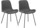 Polsterstuhl >Eskil< (2er-Set) in Grau, Mikrofaser/Metall - 49x82x55cm (BxHxT)
