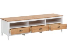 TV-Bank >Audhild< in Weiß, MDF/Kiefer -...