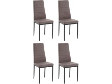 Polsterstuhl >Reidar< (4er-Set) in Braun, PU/Metall...