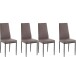 Polsterstuhl >Reidar< (4er-Set) in Braun, PU/Metall - 42x98x53cm (BxHxT)