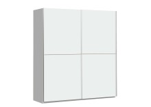 Schiebetürenschrank >WINNER< 2 Böden, 2 Stangen, in Weiss - 170,3x190,5x61,2cm (BxHxT)
