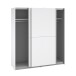 Schiebetürenschrank >WINNER< 2 Böden, 2 Stangen, in Weiss - 170,3x190,5x61,2cm (BxHxT)