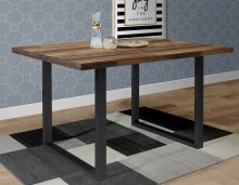Esstisch >TABLES< Gestell Metall schwarz, Platte Old-wood Vintage - 180x74,7x90cm BxHxT