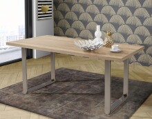 Esstisch >TABLES< Gestell Metall, Platte Sonoma Eiche Dekor - 180x74,7x90cm (BxHxT)