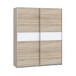 Schiebetürenschrank >WINNER PLUS< 2 Böden, 2 Stangen, Sonoma Eiche / Weiss - 170,3x209,7x61,2 (BxHxT)