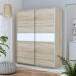 Schiebetürenschrank >WINNER PLUS< 2 Böden, 2 Stangen, Sonoma Eiche / Weiss - 170,3x209,7x61,2 (BxHxT)