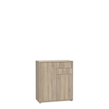 Kommode >TEMPRA2< 2 Türen, 2 Schübe, Sonoma Eiche Dekor - 73,7x85,5x34,8cm (BxHxT)