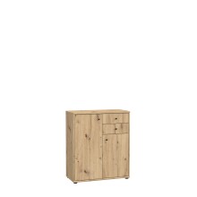 Kommode >TEMPRA2< 2 Türen, 2 Schübe, Artisan Eiche Dekor - 73,7x85,5x34,8cm (BxHxT)