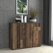 Sideboard >TEMPRA2< 3 Türen, 2 Schübe, Old-Wood Vintage Dekor - 108,8x85,5x34,8cm (BxHxT)