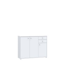 Sideboard >TEMPRA2< 3 Türen, 2 Schübe, in Weiss - 108,8x85,5x34,8cm (BxHxT)