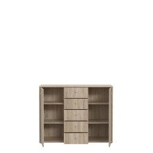 Sideboard >TEMPRA2< 2 Türen, 5 Schübe, Sonoma Eiche Dekor - 108,8x85,5x34,8cm (BxHxT)