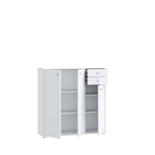 Sideboard >TEMPRA2< 3 Türen, 2 Schübe, in Weiss - 108,8x111,1x34,8cm (BxHxT)
