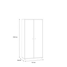 Mehrzweckschrank >TEMPRA2< 2 Türen, 4 Böden, weiss - 73,7x149,5x34,8cm (B/H/T)