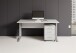 Schreibtisch >Clermont< (2-teilig) inkl. Rollcontainer, weiss - 150x73x70cm (BxHxT)