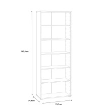 Regal >TEMPRA2< 5 Böden, in Weiss - 73,7x197,5x34,8cm (BxHxT)