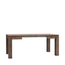 Kulissen-Esstisch >DINING< ausziehbar bis 180cm, Schlammeiche Dekor - 90/180x75,9x90,4cm (B/H/T)