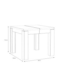 Kulissen-Esstisch >DINING< ausziehbar bis 180cm, Schlammeiche Dekor - 90/180x75,9x90,4cm (B/H/T)