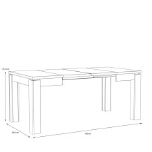 Kulissen-Esstisch >DINING< ausziehbar bis 180cm, Schlammeiche Dekor - 90/180x75,9x90,4cm (B/H/T)
