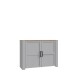 Kommode >BOHOL< 2 Türen, Riviera Eiche Dekor / Eiche grau - 116,4x87x42cm (BxHxT)