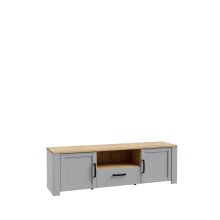 Lowboard >BOHOL< 2 Türen, 1Schub, Riviera Eiche / Eiche grau - 166,1x51,8x42cm (BxHxT)