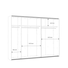 Schwebetürenschrank >JAKOBINA< 2 Türen, Stabeiche Dekor / Schwarz Eiche - 269,9x210,5x61,2cm (B/H/T)
