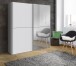 Schwebetürenschrank >WHITE KISS< 2 Türen, 2 Böden+Stangen, weiss / Spiegel - 170,3x190,5x61,2cm (B/H/T)