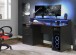 Gamingtisch >TEZAUR< LED-Wechselbeleuchtung, Schub,Tür, schwarz - 160x91x72cm (B/H/T)