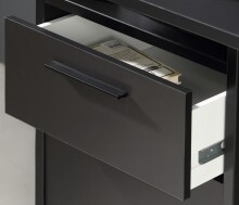 Gamingtisch >TEZAUR< Schublade,Tür, 4 Fächer, schwarz - 160x91x72cm (B/H/T)