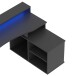 Eckschreibtisch>TEZAUR< Gamingtisch, LED-Wechselbeleuchtung, schwarz - 200x91,1x125,4cm B/H/T